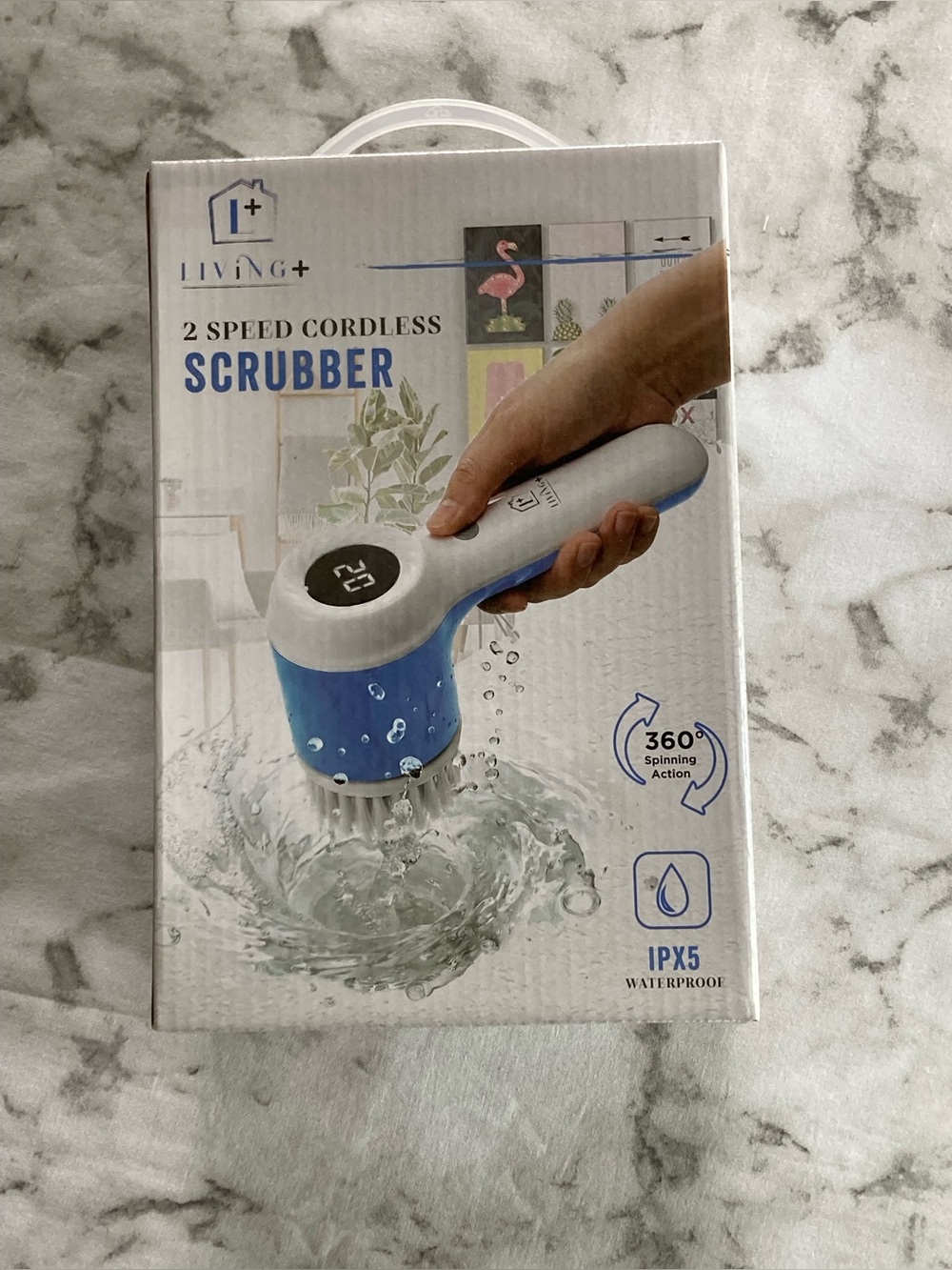 2-Speed Cordless Scrubber in Blue - Waterproof Electric Scrubbing Brush
